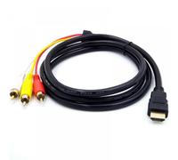 Cable compatible con HDMI a RCA, 1080P. Adaptador de conector de cable de audio y video AV compatible con HDMI macho a 3 RCA para TV/HDTV/DVD.
