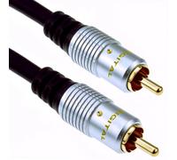 Cable Compuesto Audio Digital 10m RCA Phono Negro HiFi AV TV