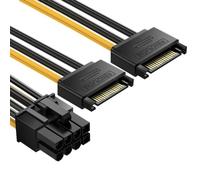Cable con conectores de alimentación SATA de 15 pines a 8 pines para fuente de alimentación estable de tarjeta gráfica
