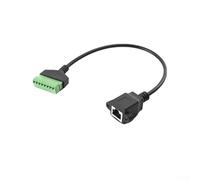 Cable conector de bloque de terminales de rosca hembra RJ45 - Extensión Ethernet de cobre puro de 30 cm para CCTV, DVR y equipos de red (8 pines, soldadura, verde)