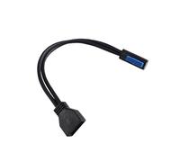 Cable Conector de Panel Frontal y Trasero de Placa Base USB 3.0 de 19 Pines, Cable de Extensión Macho A Hembra de 19 Pines con Curva A la Derecha