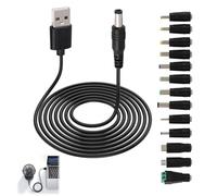 Cable Conector USB a CC Universal 13 en 1, Cargador Multifunción con 13 Adaptadores para Enrutadores, TVs, Cintas LED, Philips Hue y Más, Alimentación Segura Portátil y Solución Versátil