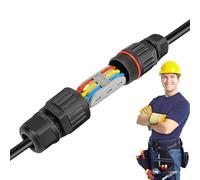 Cable Connector - IP68 Waterproof Electrical Wire Connector, Underground Junction Box & Terminal Block | 2-in/2-out & 3-in/3-out Rainproof Cable Sleeve For Outdoor Garden Power, Lighting And Pond