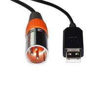 Cable Controlador de Escenario QLC Freestyler con convertidor USB a RS485 DMX512 XLR Hembra/Macho de 3 Pines con Chip Industrial FT232RL.(5 Metre,XLR Male B)