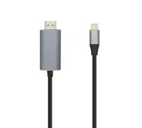 Cable Conversor Aisens A109-0393/ USB Tipo-C Macho - HDMI Macho/ Hasta 27W/ 1250Mbps/ 1.8m/ Negro