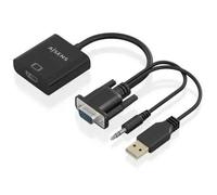Cable conversor Aisens A115-0872 SVGA Macho Audio USB Macho HDMI Hembra 20cm Negro