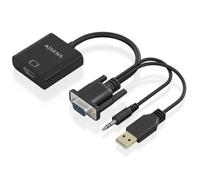 Cable Conversor Aisens A115-0872 SVGA Macho - USB Macho/ Jack Macho - HDMI Hembra/ 20cm/ Negro