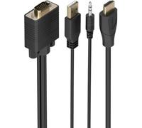 AISENS - A115-1008 - Cable CONVERSOR SVGA+Audio A HDMI, SVGA/M+Jack 3.5/M+USB-A/M-HDMI A/M, 1.5M