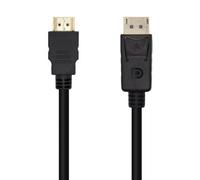 AISENS A125-0459 Cable conversor DISPLAYPORT a HDMI, DP/M-HDMI/M, negro, 1.0m