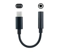 Cable Conversor de Audio NanoCable USB-C/M - Jack 3.5/F 11 CM Negro
