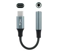 Cable Conversor de Audio NanoCable USB-C/M - Jack 3.5/F 11 CM Negro/Gris