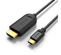 Cable Conversor HDMI 1.4 4K Vention CGUBH/ USB Tipo-C Macho - HDMI Macho/ 2m/ Negro