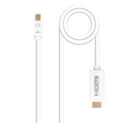Cable Conversor Mini DP a HDMI de 2.0 m - Blanco, Alta Calidad y Soporte 4K