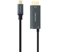 Nanocable 10.15.5182 - Cable conversor USB-C a HDMI V2.1 8K 60Hz y USB-C PD 100W, Aluminio, 1.8 m