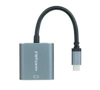 Nanocable Cable Conversor USB Tipo-C Macho a DVI-D (24+1) Hembra 15cm Gris