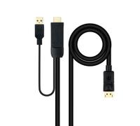 Cable Conversor Nanocable HDMI 2.0 a DisplayPort V1.2 1,8 m Negro