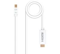 Cable Conversor NanoCable Mini DisplayPort/M para HDMI/M 2 M Blanco