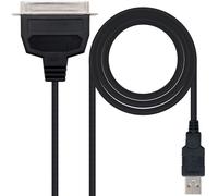 NanoCable 10.03.0001 - Conversor USB a Paralelo impresora, tipo A/M-CN36(IEEE1284)/M, negro, 1.5m