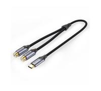 Conversor Usb-c/m A 2x Rca/h 1.5 Gris Vention