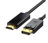 Cable convertidor compatible con DisplayPort a HDMI, cable macho a macho para computadora y portátiles habilitados para DisplayPort multitarea