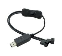 Cable convertidor de alimentación de ventilador USB a 4 pines con cable de refuerzo de voltaje del ventilador de salida de 12 V que garantiza velocidad y brillo completos