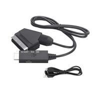 Cable convertidor de audio y vídeo Scart a HDMI 1080P (1/2 unidades), 1 m, adaptador for HDTV, DVD, STB, accesorios, Plug and Play.(White)