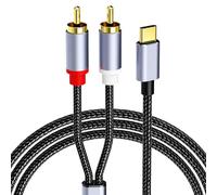 Cable convertidor de sonido tipo C a 2RCA con conectores chapados en oro para sistemas de entretenimiento en el hogar, convertidores de sonido HiFi