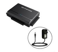 Cable convertidor IDE a USB 3.0 para discos duros SATA, lector externo rápido de 5 Gbps compatible con SSD HDD de 2.5 y 3.5 pulgadas con adaptador de corriente estable para copia de seguridad de PC