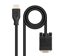 Cable Convertidor Nanocable VGA/M a HDMI/M, Negro, 1.8 M