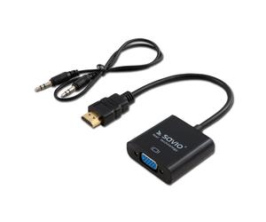Cable convertidor Savio CL-23/B VGA a HDMI 0,5 m macho-hembra negro