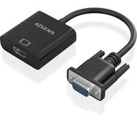Cable Conversor Aisens A115-0873/ VGA Macho/ HDMI Hembra - Jack 3.5 Hembra - MicroUSB / 20cm/ Negro