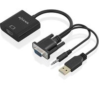Cable Conversor Aisens A115-0872 SVGA Macho - USB Macho/ Jack Macho - HDMI Hembra/ 20cm/ Negro