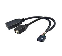 Cable convertidor USB 2.0 de 9 pines a USB + tipo E con puerto frontal tipo C para mejorar la compatibilidad de la placa base de 5.9 pulgadas