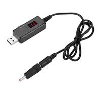 Cable convertidor USB Boost DC 5V a 9V 12V Cable Elevador 0.8A Step-up Transformador Adaptador de Corriente con convertidor con Pantalla USB Longitud Negra 0.8m