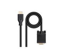Cable convertidor VGA a HDMI - Nano Cable - 1,8 m - Negro - 1920x1080@60Hz - Plug and Play - Resistente al calor