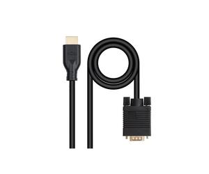 Cable convertidor VGA a HDMI - Nano Cable - 1,8 m - Negro - 1920x1080@60Hz - Plug and Play - Resistente al calor