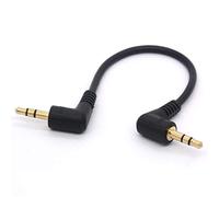 Cable Corto de 3,5 mm en ángulo Recto, Chapado en Oro 90 Grados 3,5 Macho a Macho Audio estéreo Jack Plug Car Aux 3 Polos TRS
