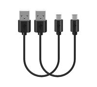 Cable corto USB de carga Geekria, compatible con Bose QC35 II, QC35, QC25, SoundLink, Sport Earbuds; cable de alimentación de repuesto USB a Micro-USB (1ft/30cm, 2 unidades)