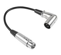 Cable corto XLR 90°, 3 pines macho a hembra, extensión audio equilibrado para amplificador mezclador altavoz (30 cm)