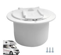 Cable Cover Pass-Through - White Round Outlet, Screw Hatch, Portable Traveling Equipment | Power Cord Accessory Supplies Covers Cables Accessories