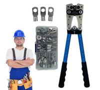 Cable Crimping Tool, Heavy-Duty Wire Crimper For Battery Cable Lugs, Copper Ring Terminal Crimping Utensl, Perfect For Electrical Wiring And Automotive Installation, 15.4 * 3.15 * 0.47in