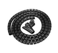 Cable D-Line Tidy 1,5 m/Longitud Espiral Envoltura Alambre Cable Espiral Tubo 16/22/28 mm Negro Plata Soluci¨®n de gesti¨®n de Cables[Negro 1.5m*16mm]