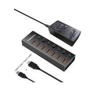 (Cable de 10 Gbps de EE. UU. 2) Estación de acoplamiento USB A de 7 puertos compatible con IDA, concentrador