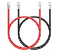 Cable de 12 V 2 AWG con terminales de anillo, inversor de corriente de alambre de cobre de 30 cm para coche, camión, barco, RV, remolque, motocicleta, flexible, aislado de PVC