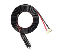 Cable de 12 V/24 V para encendedor de cigarrillos a junta tórica YACSEJAO de 6.5 pies/2 m, enchufe macho a conector de terminal de ojal de batería, cable resistente de 16 AWG para inversor de coche,