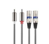 Cable de 15 m con doble conector RCA macho a XLR macho, adaptador de 2 conectores XLR a 2 RCA, extensión de audio estéreo HiFi.