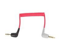 Cable de 3.5 mm a 3.5 mm TRRS en Espiral, Cable de Parche de micrófono de ángulo Recto Macho a Macho con SC7 Movo para teléfonos Inteligentes tabletas Rojo 20 cm sin estirado 50 cm