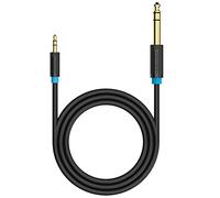Cable de 3,5 mm a 6,35 mm de 1.5 pies, VENTION 3.5 mm a 6.35 mm macho a macho TRS cable de audio estéreo, adaptador de conector chapado en oro compatible con laptop, smartphones, amplificadores, cine