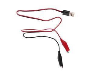 Cable de 55 cm con pinzas de prueba de cocodrilo, abrazadera a conector USB, cable adaptador de alimentación, cable de alimentación rojo y negro, conector de cable banana, conector, tornillo