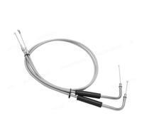 Cable de Acelerador Cable de Acelerador Alargado para Motocicleta Iron XL 883 1200 Dyna Softail Fat Boy Heritage Road King Freno Cable(Silver 90cm)